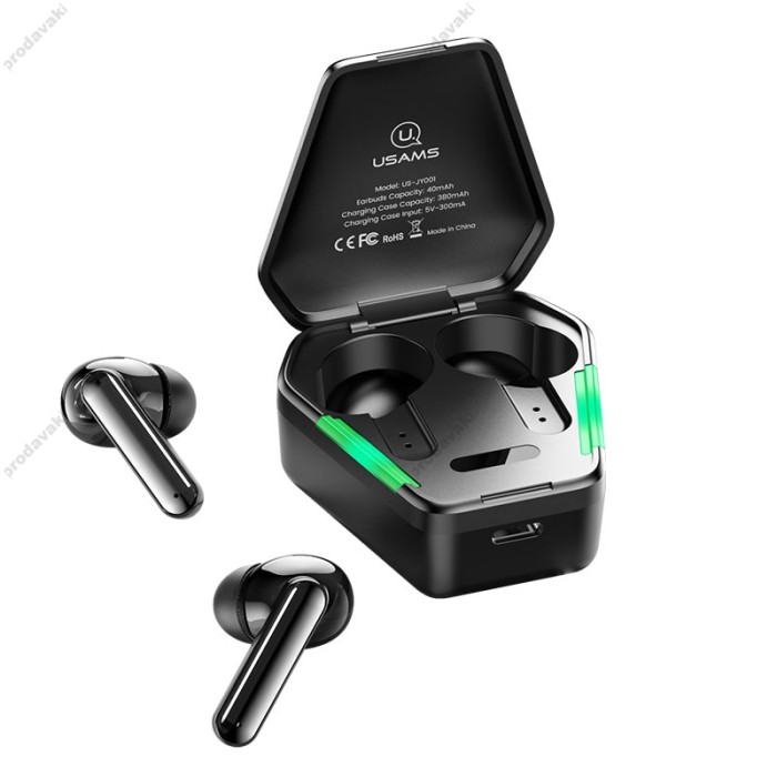Бездротові Bluetooth навушники USAMS TWS Gaming Earbuds jy Series BT 5.0 Black